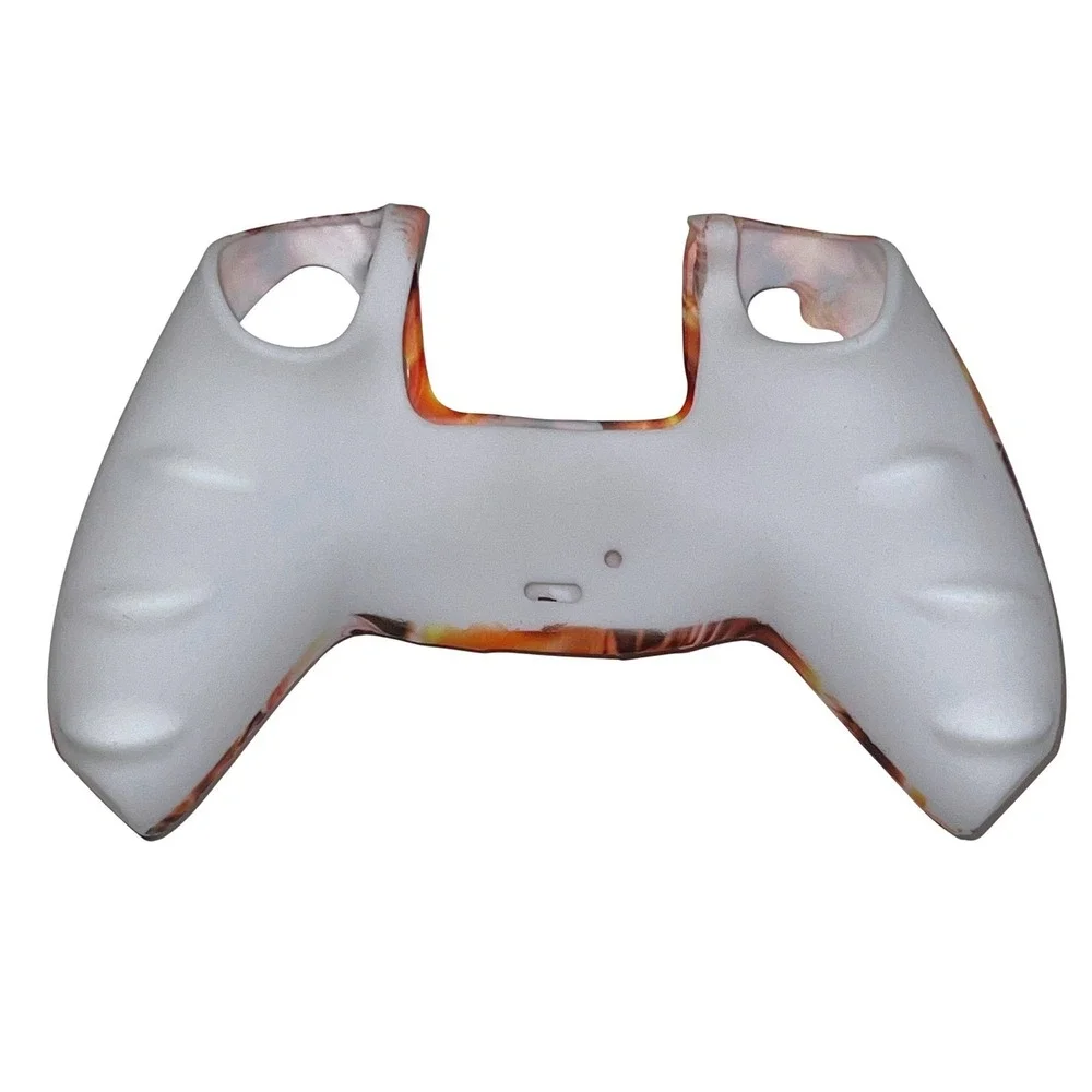 PS5 DualSense Controller Silicone Skin Case Fire Skull Design 10 Thumb Grips